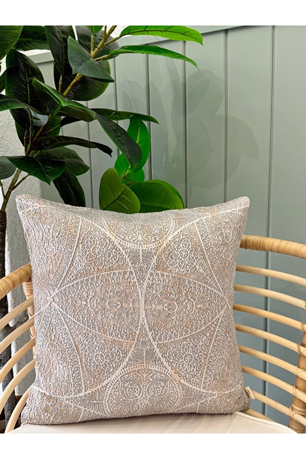 Gray Woven Fabric Living Room Throw Pillow Cover