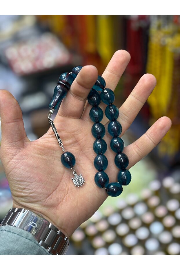 Blueish Color 17-Piece Mascot Şak Şak Prayer Beads