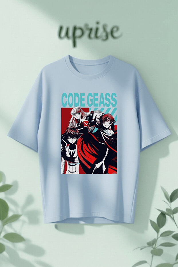 تي شيرت قطني كبير الحجم مطبوع عليه Code Geass