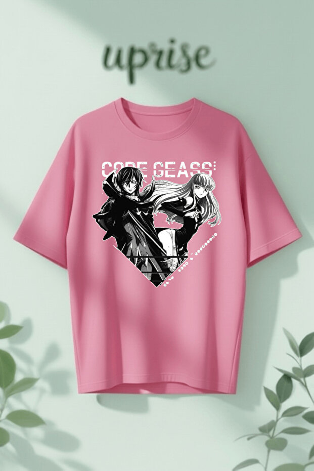 تي شيرت قطني كبير الحجم مطبوع عليه Code Geass