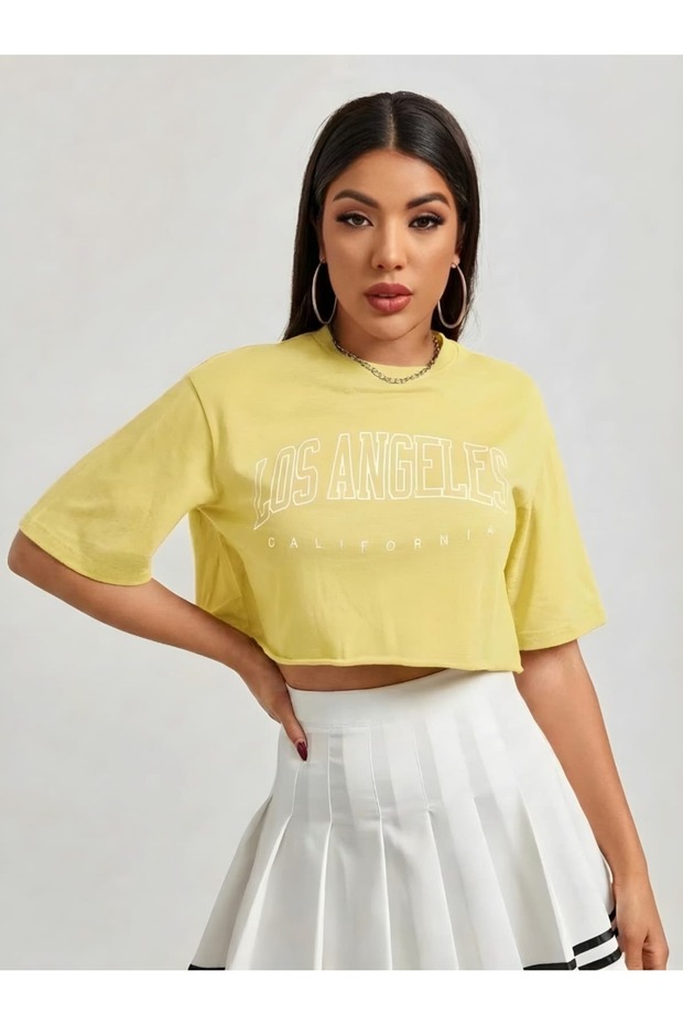 Los Angeles Printed Crop T-Shirt 3Ut1