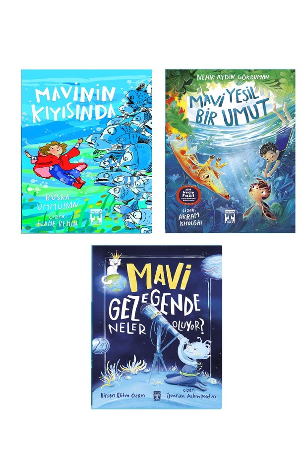 4-5-6-7.Sınıf Okuma Seti Mavinin Kıyısında Mavi Yeşil Bir Umut Mavi Gezegende Neler Oluyor 3 Kitap