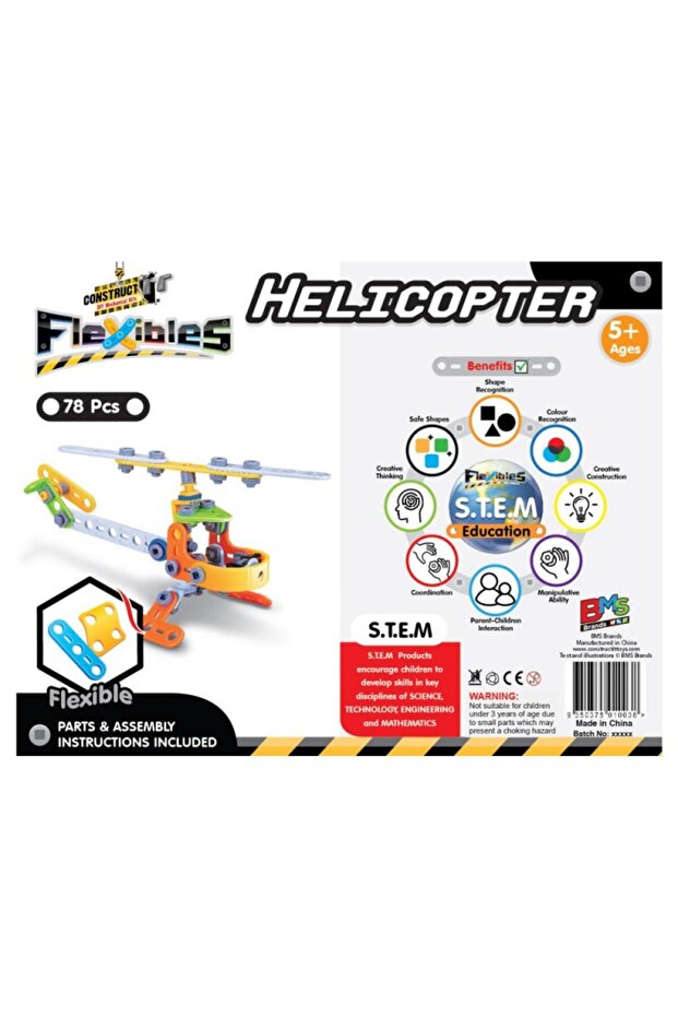 STEM Flexible Helicopter construction kit 79 pieces - 3