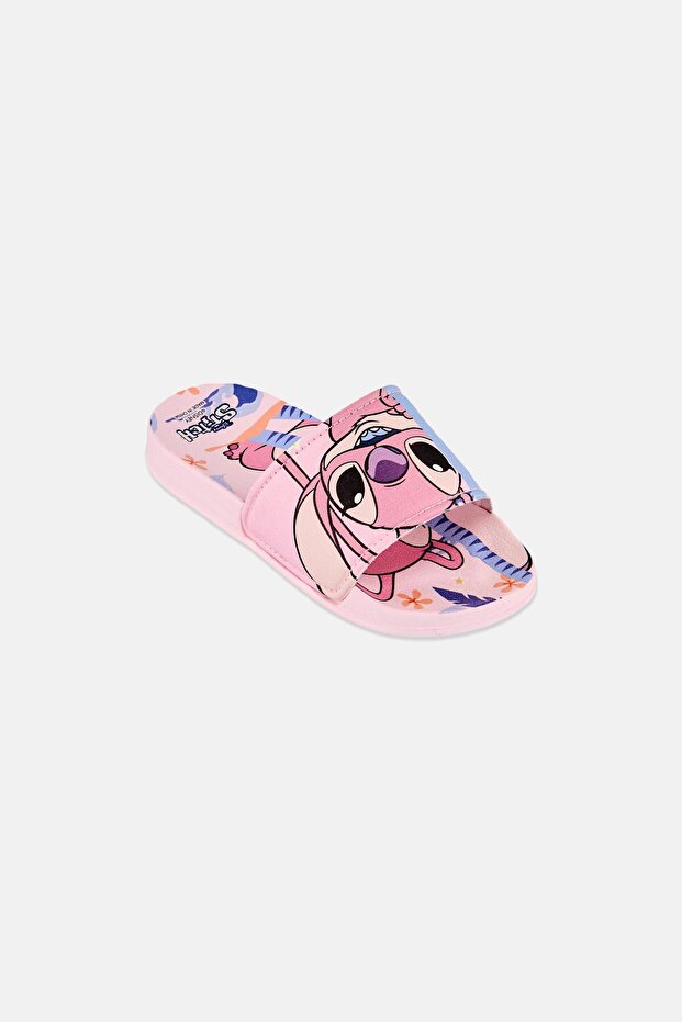 Kids Girl Stitch Slip on Slides, Pink