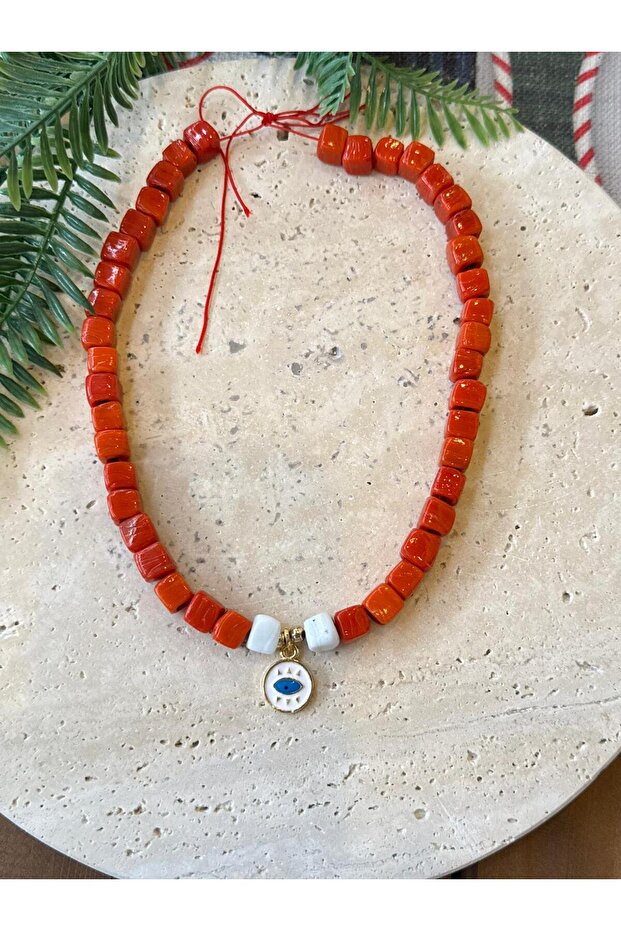 Glass Bead Natural Stone Pearlescent Necklace