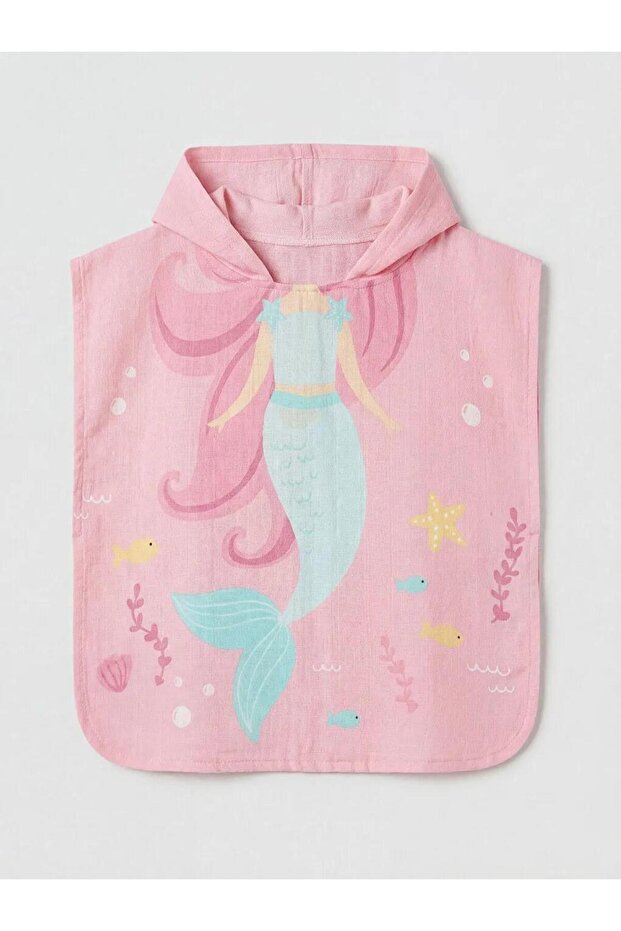 Printed Baby Girl Poncho Towel (S6)