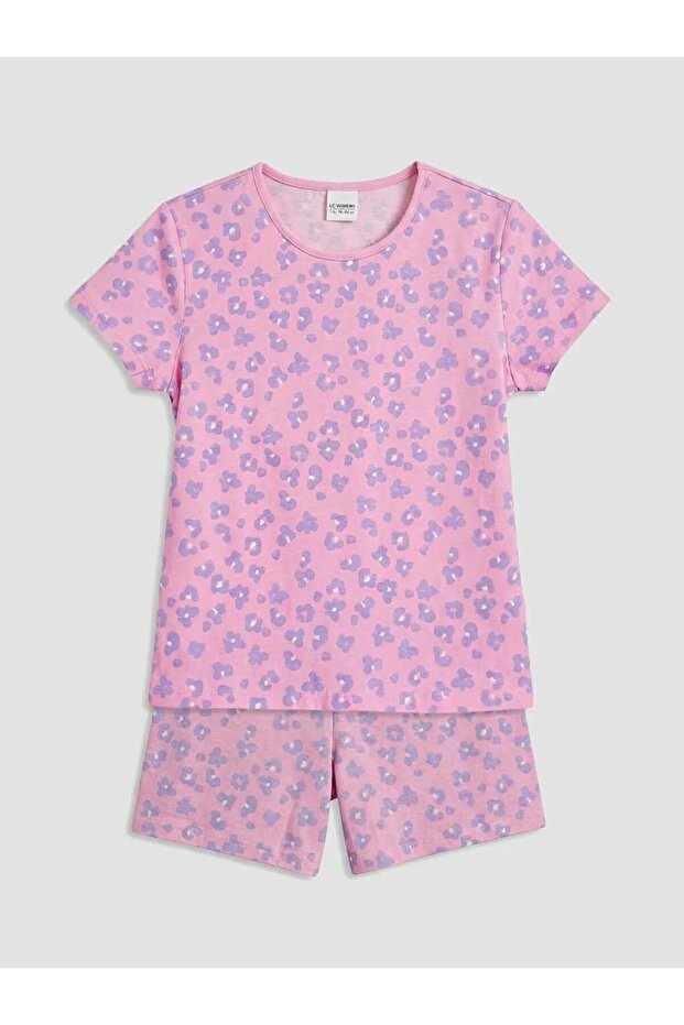 Crew Neck Girls' Shorts Pajama Set (S6)