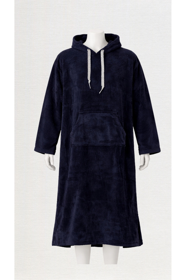 Unisex Black Hooded Long Sleeve Poncho Towel – Soft Textured, for Home & Beach Use (Large Size)