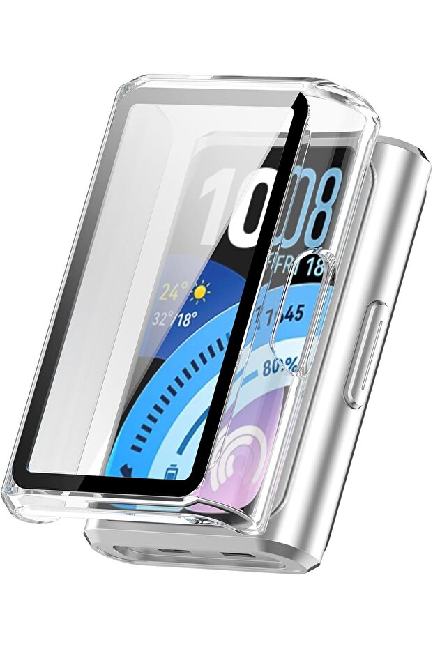 حافظة كمبيوتر شخصي شفافة صلبة عالية الجودة متوافقة مع Huawei Band 11 Pro وواقي شاشة ذو حساسية عالية للمس