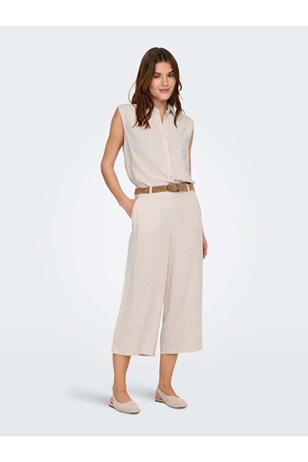 Onlsıesta S/L Linen Bl Shirt Pnt Noos Bej Cămașă de damă 15367416 - 5