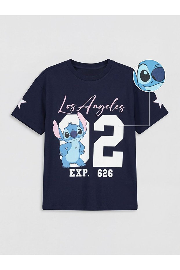 Lcw Kids Stitch Printed Girls' T-Shirt