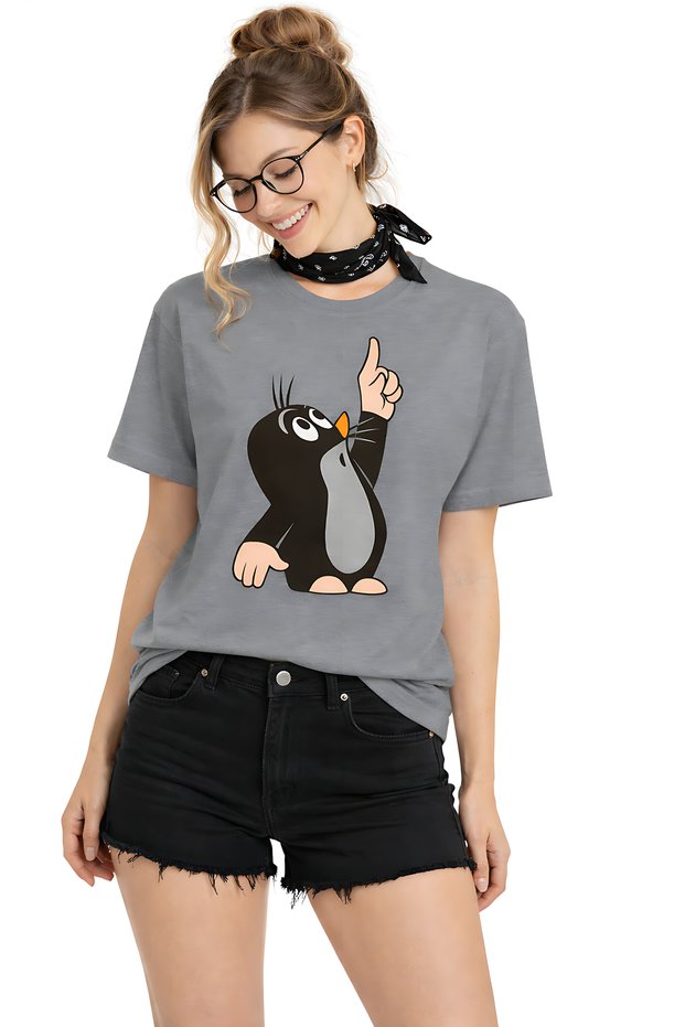 Cute Penguin Character Printed Unisex Oversize T-Shirt – Cotton Crew Neck Casual T-Shirt