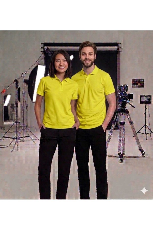 Unisex 2-Pack Slim Fit Cotton Breathable Fabric Non-Fraying Collar Polo Neck T-Shirt