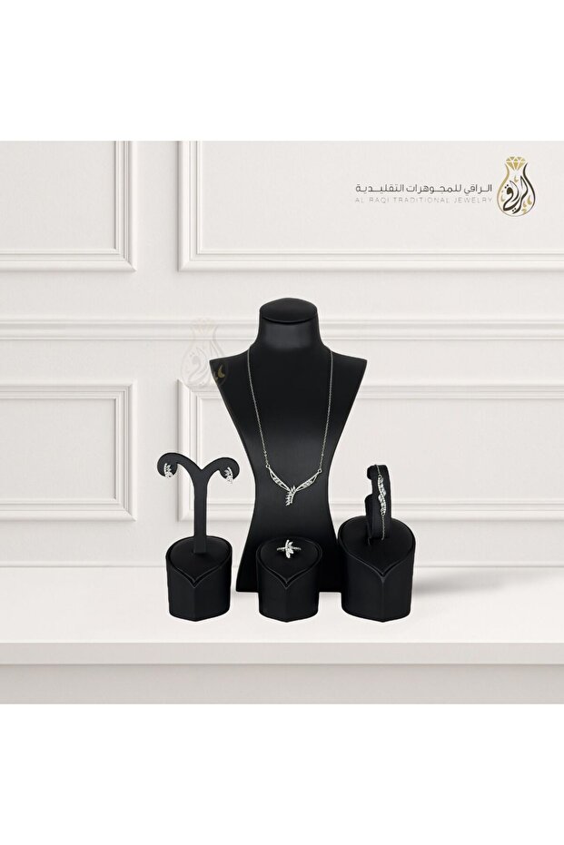 طقم ريشة الزركون - فضي - 1