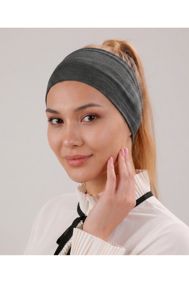 Non-Slip Silicone Bandana Bonnet Anthracite - Women's Hijab Seamless Non-Slip - Sporty Hair Band