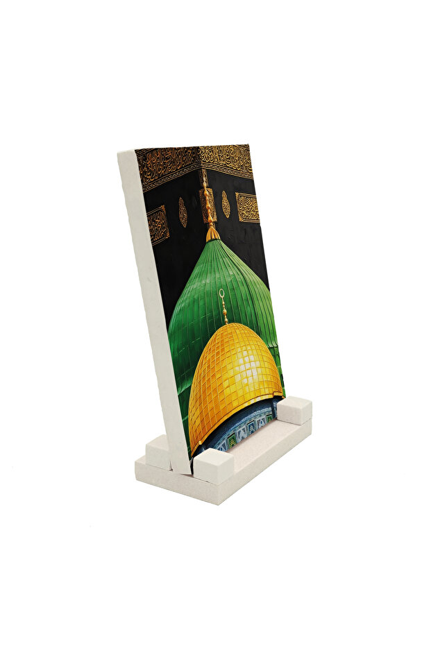 طاولة حجرية مطبوعة عليها الكعبة، المسجد الأقصى، المسجد النبوي 10x15 5G-3K3