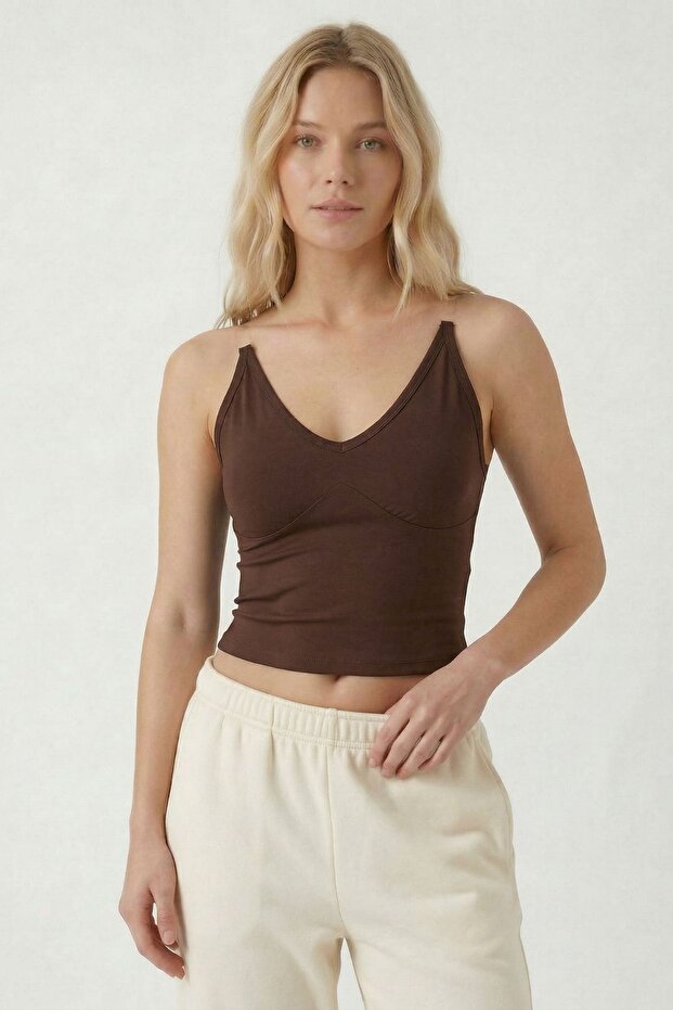 Coffee Ghost Strap Blouse 9053 - 2