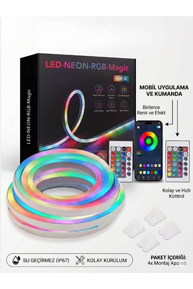 online shopping dsg store 5v RGB Neon Şerit Ambiyans Led - Tak Çalıştır - Uzaktan Kontrol