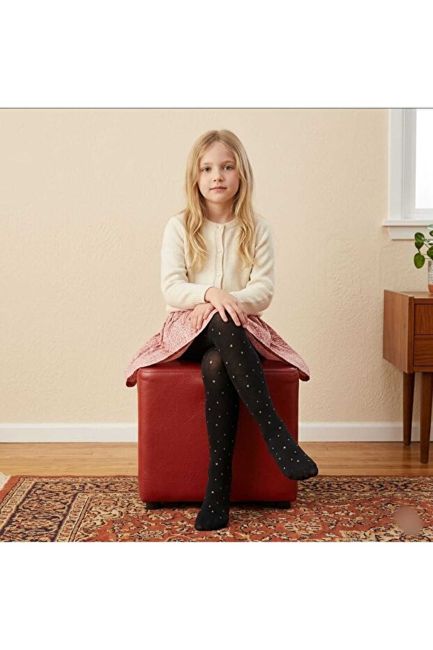 Pretty Girl Star Black Pantyhose