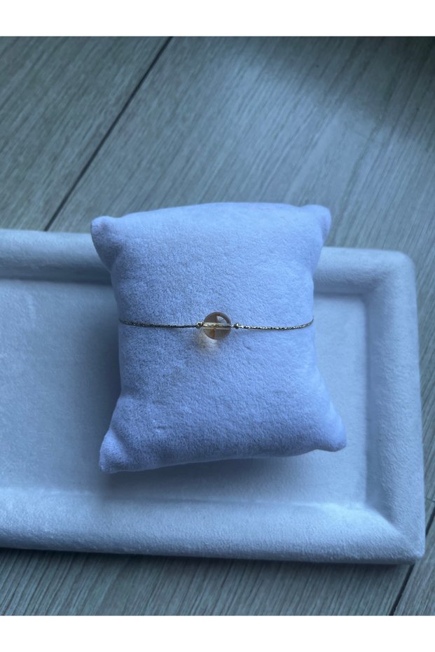 8 mm Citrine Stone Gold Color Cord Bracelet & Anklet Handmade