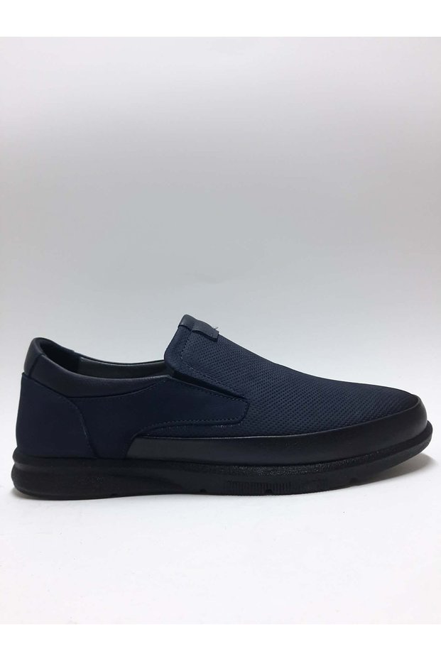 Genuine Leather Dark Blue Lightweight Daily Laceless Summer Men's Shoes