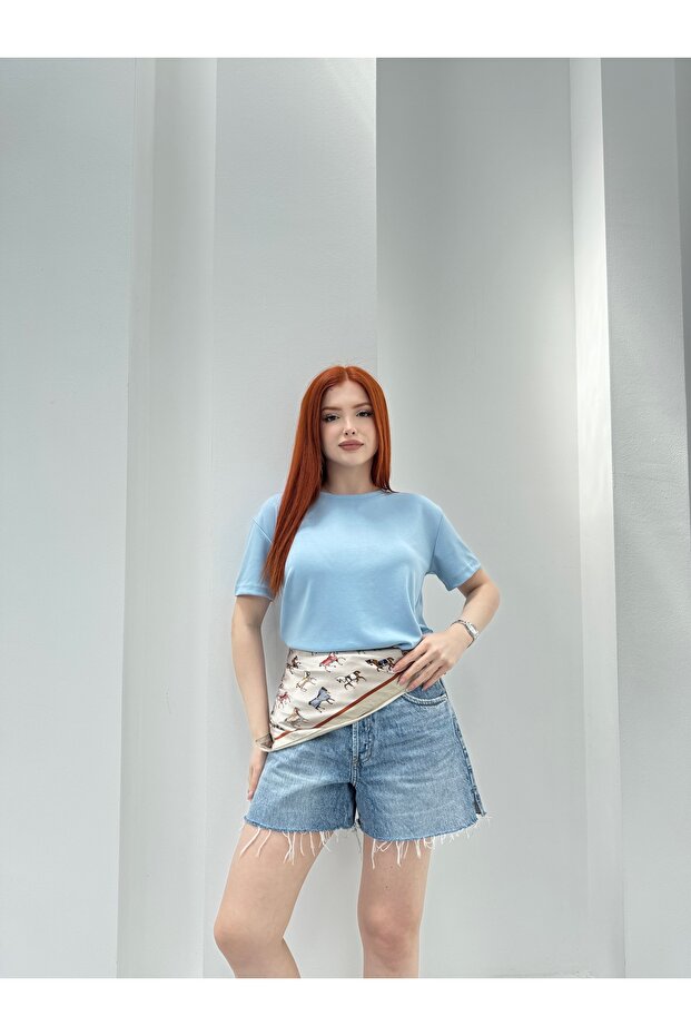 Crew Neck White Basic T-Shirt - 3
