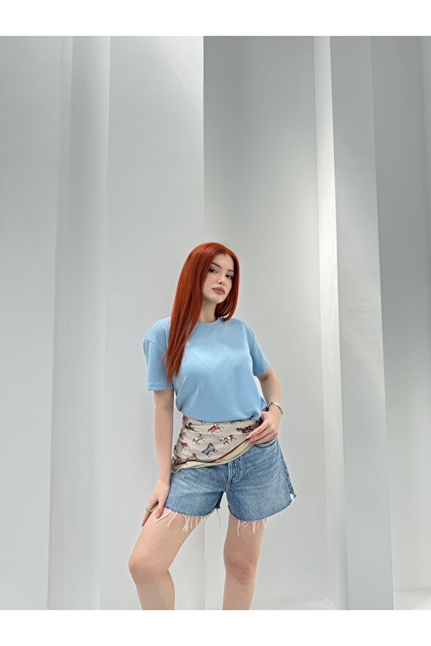 Crew Neck White Basic T-Shirt - 1