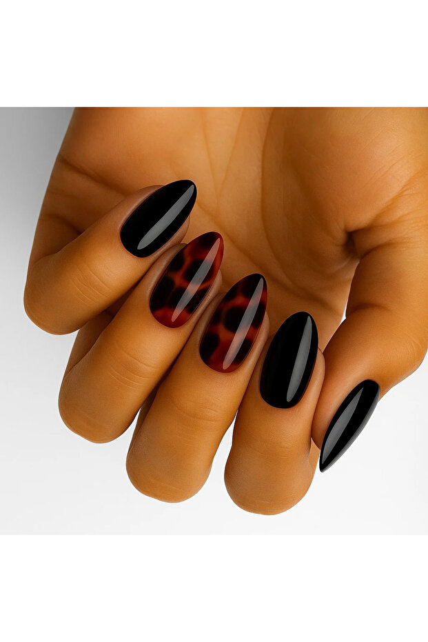 Tortoiseshell Noir (Non-UV Nail Wraps)