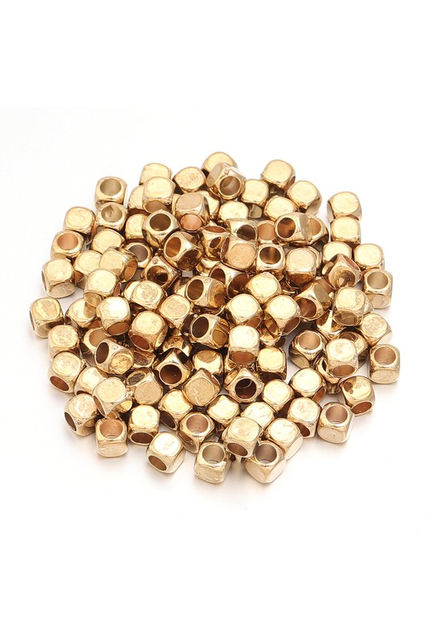 4mm 200pcs KC Gold 200Pcs 4/5mm Ball Bead Big Hole Round CCB Loose Spacer Beads For DIY Jewelry Maki