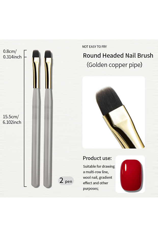 Round Headed Pen 2pc 1/2/3pcs Nail Art Brush Elasticity Sweep Brush DIY Gradient Nail Art Painting P