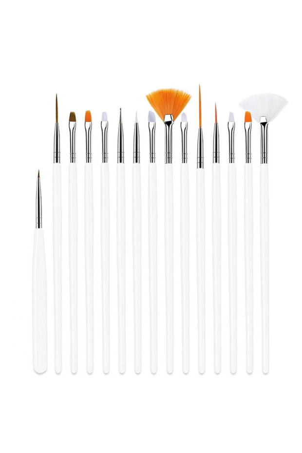 White LINMANDA Nail Art Tool Set Nail Paint Brushes for Nail Detailing Brush Cleaning Fingernails Na