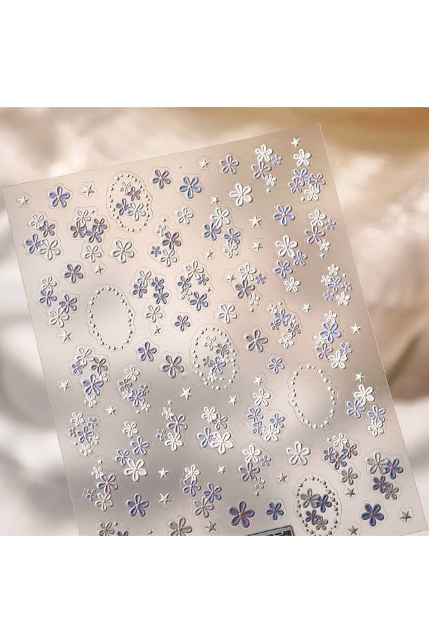 TS4066 Colorful Flower Petal Star Wreath Romantic Garden Compact Floral Chic Relief Self Adhesive 5D
