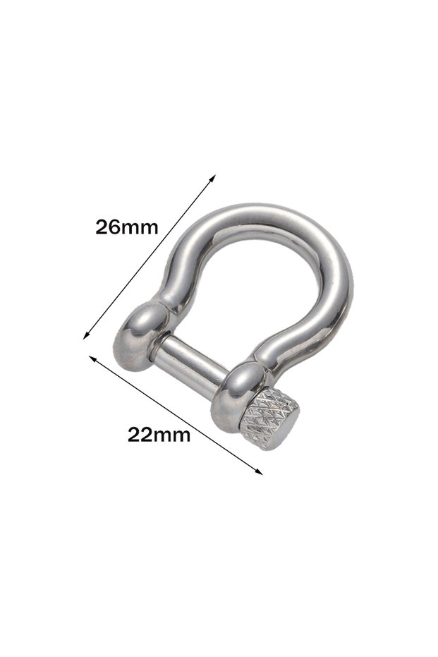 Steel 22X26mm 1pcs 304 Stainless Steel D-Ring Anchor Shackle Clasps Screw Lock Bow Horseshoe Buckle