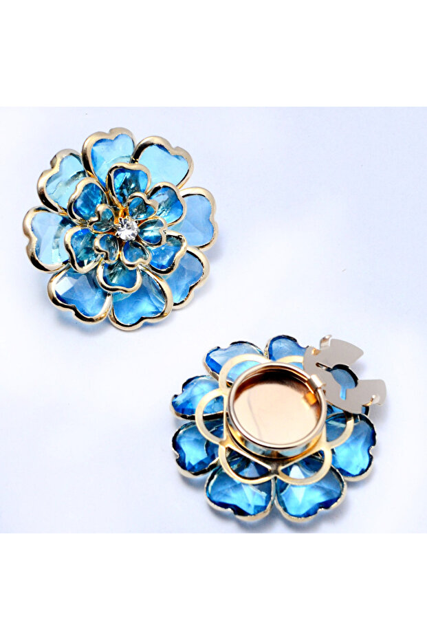 Blue Button Covers Hot Selling Shirt Button Oil Dripping Metal Button Cover Brooch Cuff Button Decor