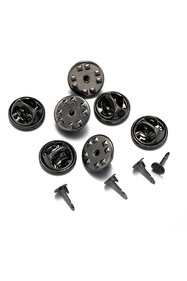 gun black 50pcs Nail Tie Tack Lapel Pin Back Clutch Scatter Butterfly Clasp Squeeze Round Pinch Clip
