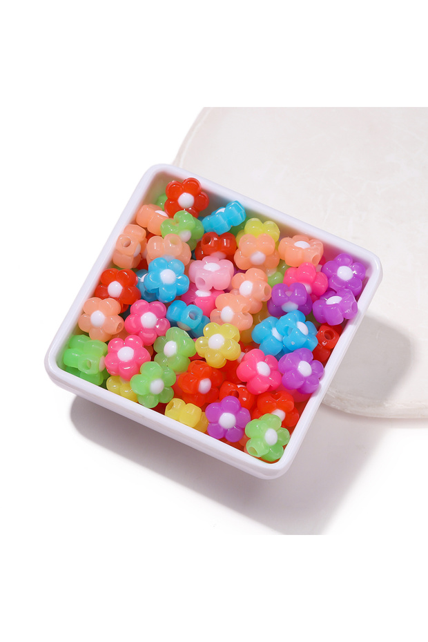 Random mixed 10pcs 12*13mm Acrylic Flower Shaped Beads Colorful Spacer Beads for DIY Necklace Bracel
