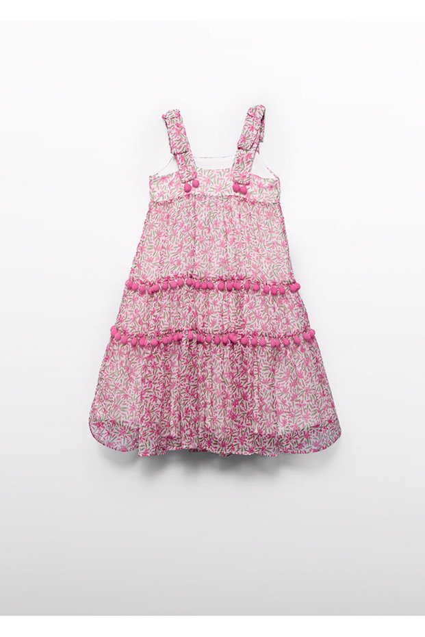 Abel Lula Girls' Small Pompom Detailed Dress