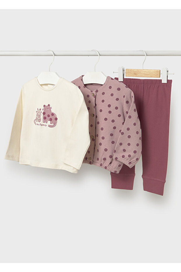 Baby Girl Polka Dot 3-Piece Tights Set