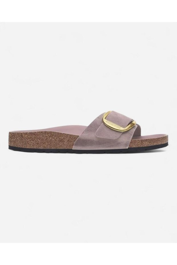 Madrid big buckle oiled leather women's purple slipper 1029300