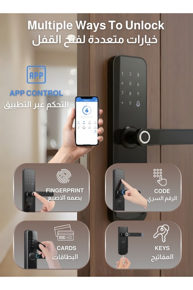 قفل ذكي جهتين من دخل وخارج لحمايتك القفل الذكي تي تي لوك جهتين