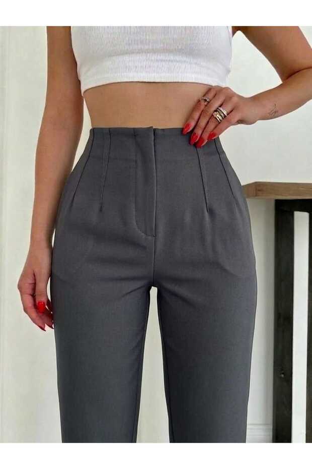 Women's Slim Fit Zr High Waist Pencil Small Size Fabric Pants