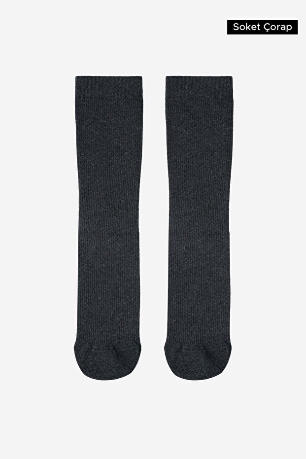 Unisex Organic Cotton Flight and Pilot Socks with Special Firming Technology Anthracite