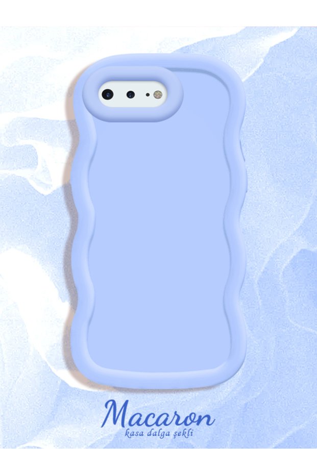 Simple Blue Silicone Phone Case Compatible with iPhone 8 Plus Shockproof