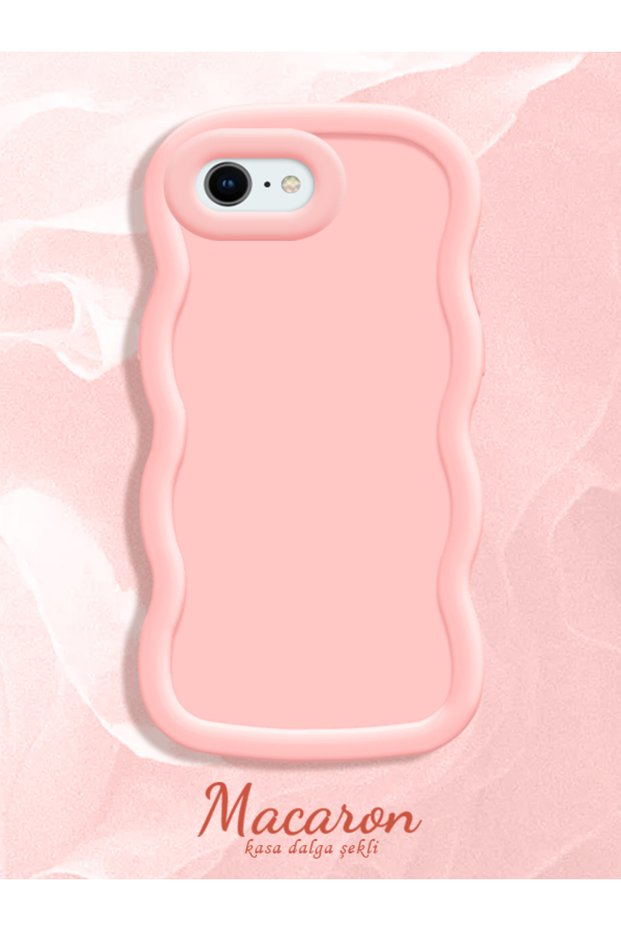 Simple Pink Silicone Phone Case Compatible with iPhone Se 2022 Shock Resistant