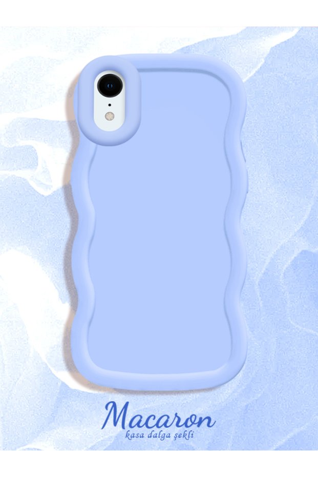 Simple Blue Silicone Phone Case Compatible with iPhone Xr Shock Resistant