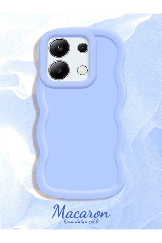 Simple Blue Silicone Phone Case Compatible with Redmi Note 13 4g Shockproof