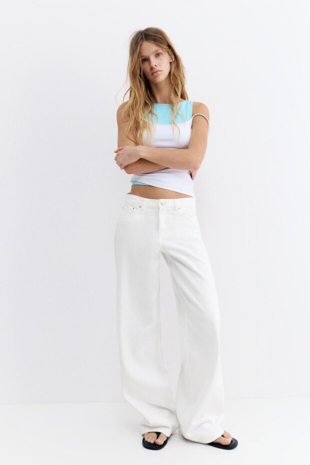 Orta bel baggy jean - 1