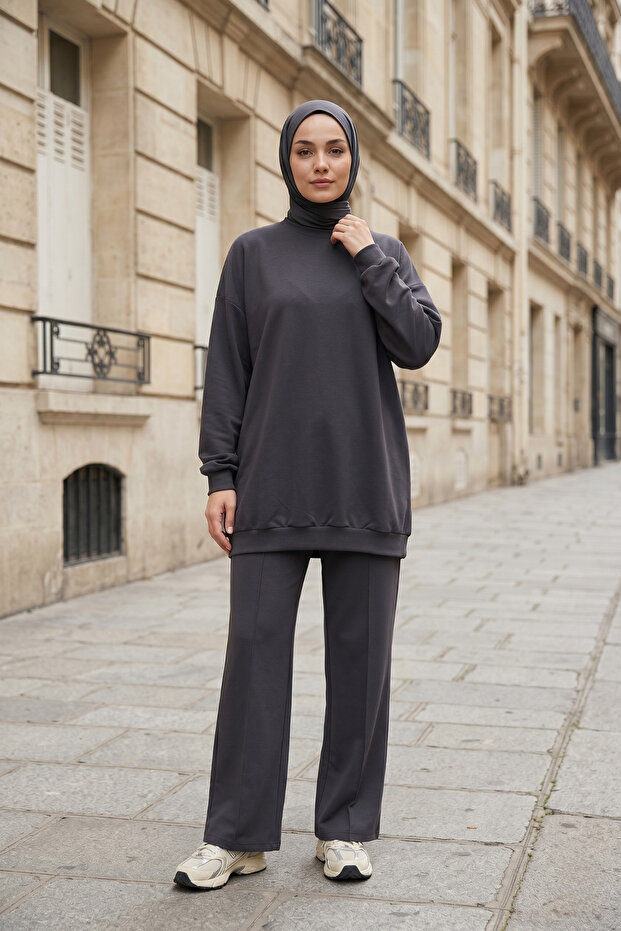 2 Thread Plain Oversize Hijab Set 5600