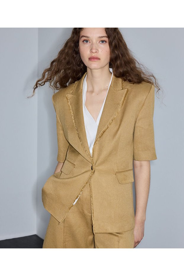 Püskül şeritli blazer