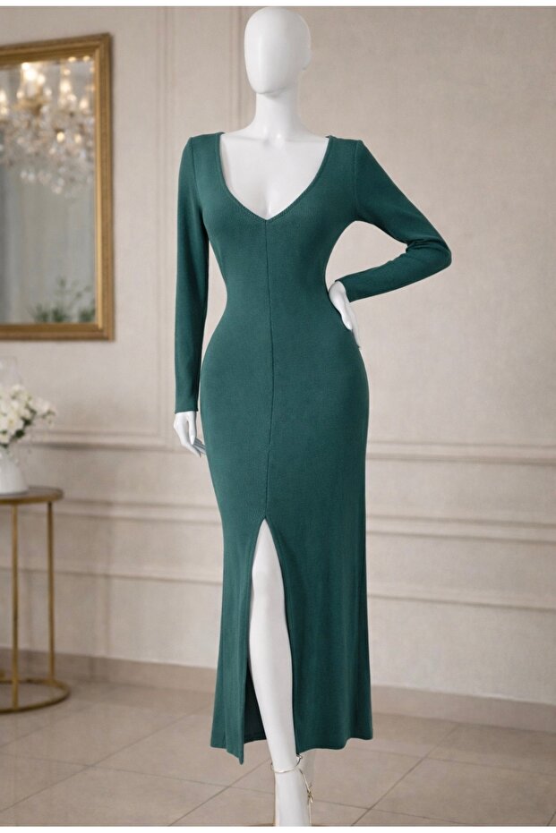 Rochie verde smarald - 5